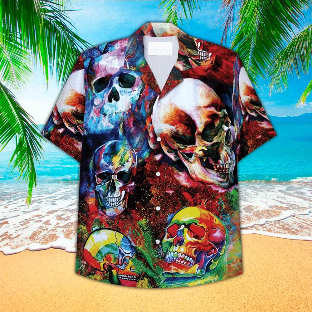 Skull Hawaii Shirt, Perfect Hawaiian Shirt For Skull Lover, Hawaiian shirt for men