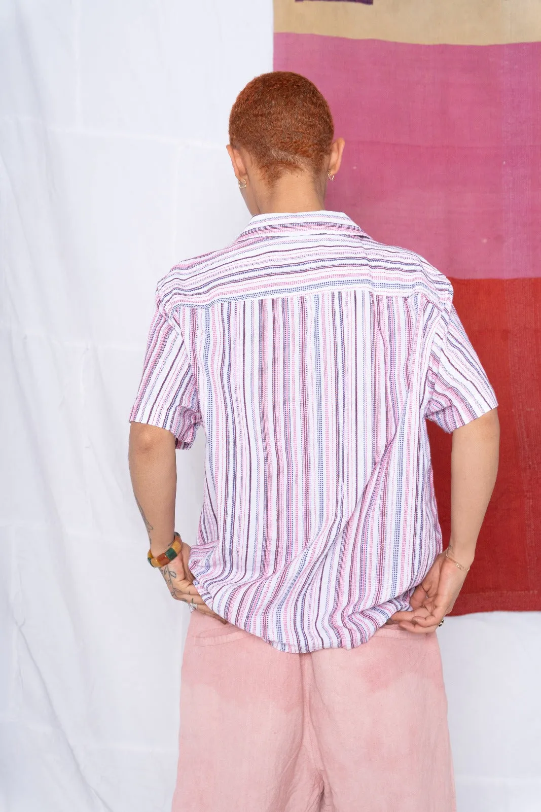 St. Tropez Shirt All Over Stripes Jacquard Off White