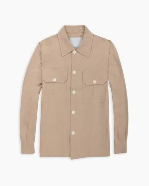 Stone Seersucker Overshirt