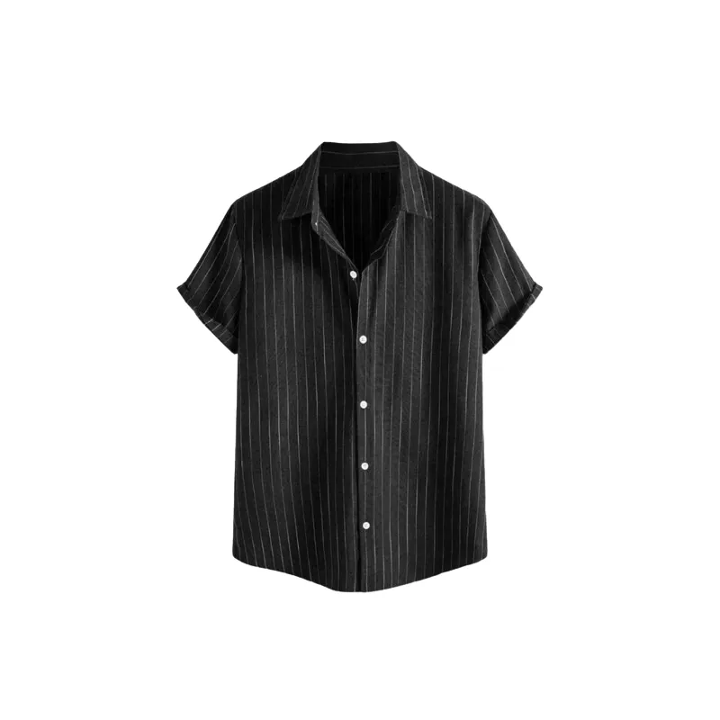 Striped Button-Up Polo Shirt