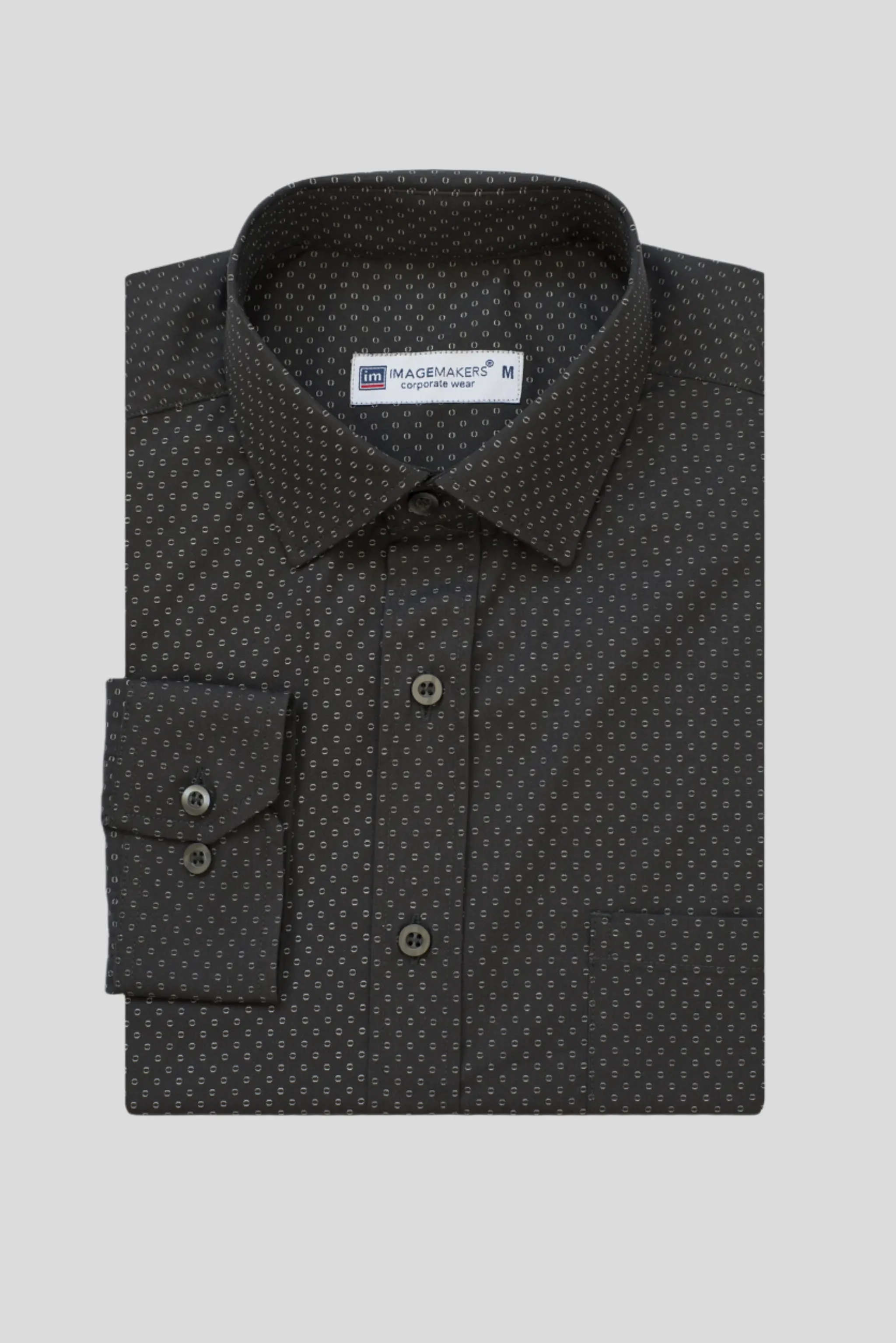 Stuart regular cotton shirt - black print