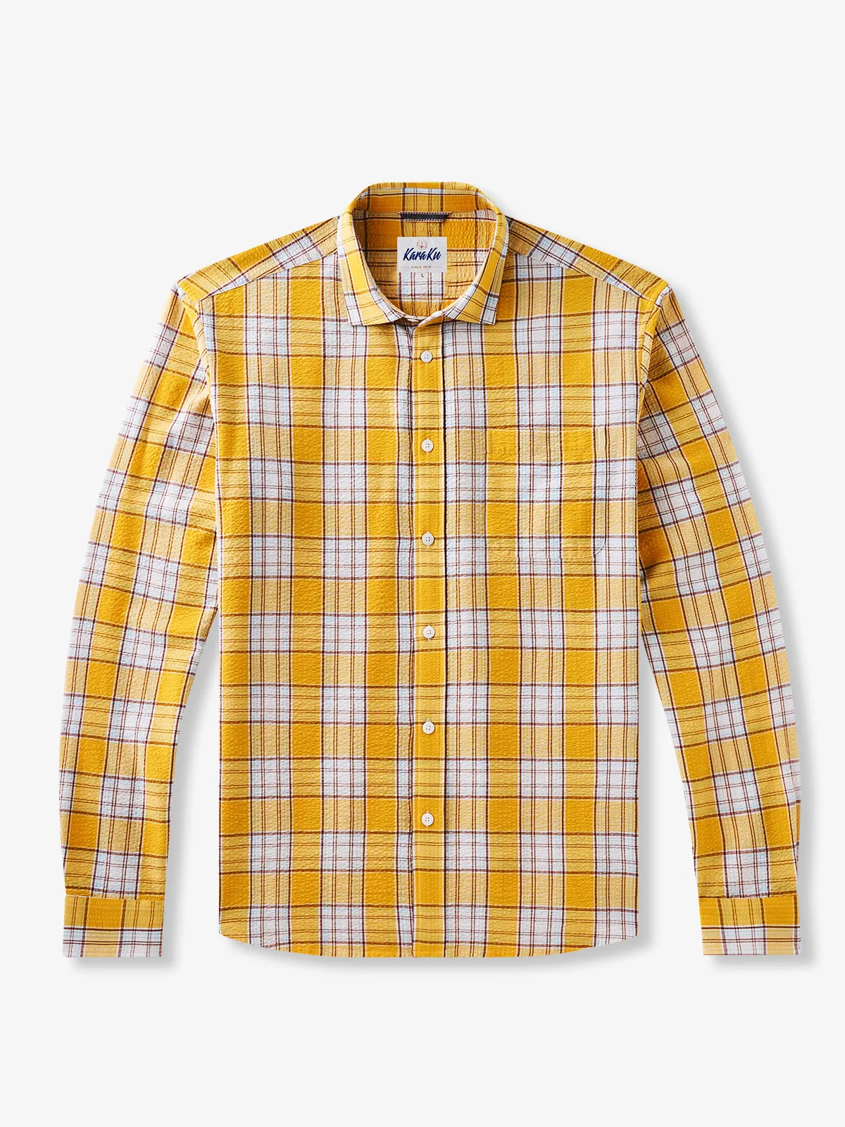 Sunny Check Long-Sleeve Seersucker Shirt