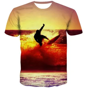 surf T shirts Men The sea T shirts Funny sport Tshirt Anime Cool T-shirts 3d