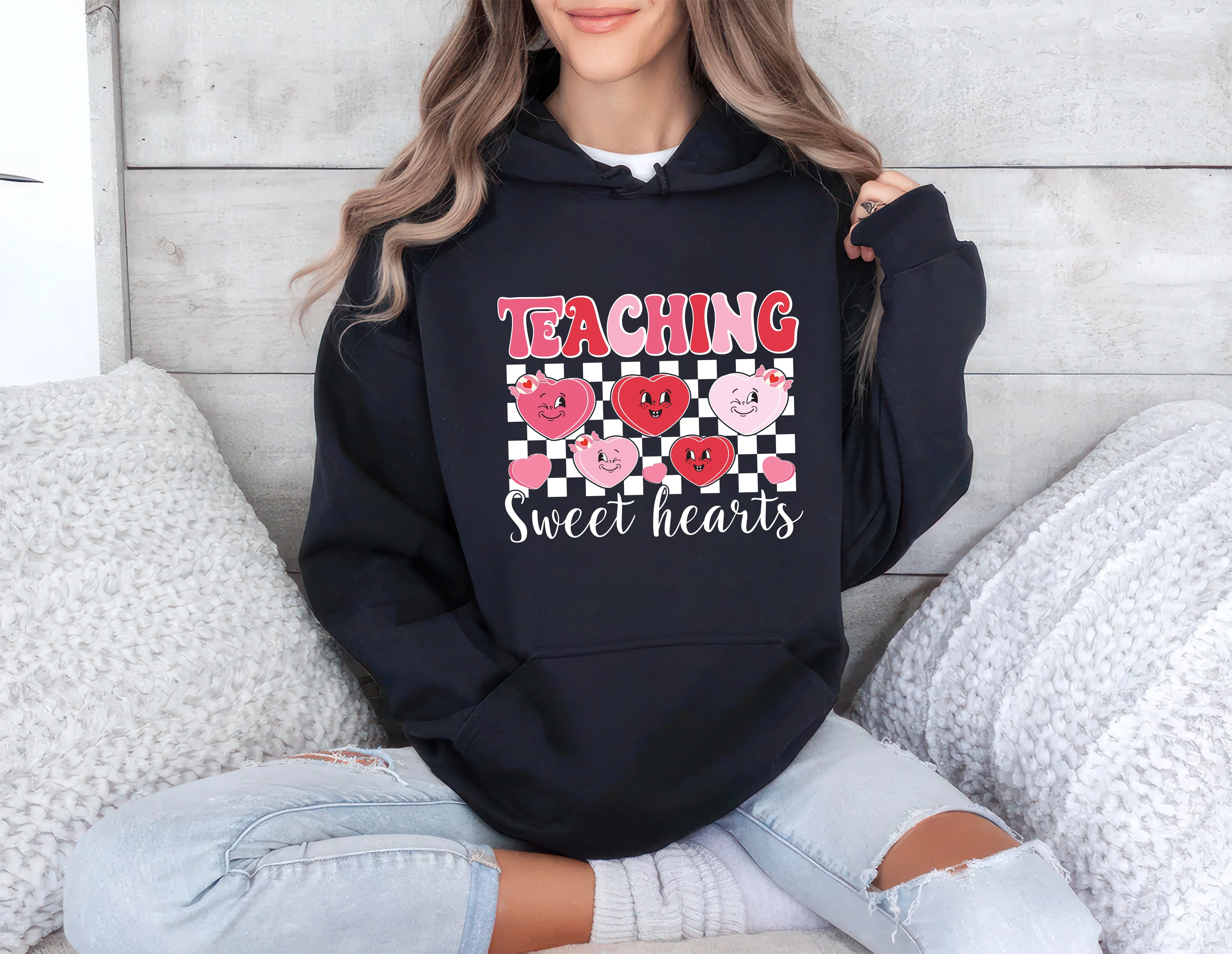 Teaching Sweethearts Teacher Hoodie, Valentine Gifts Hoodie