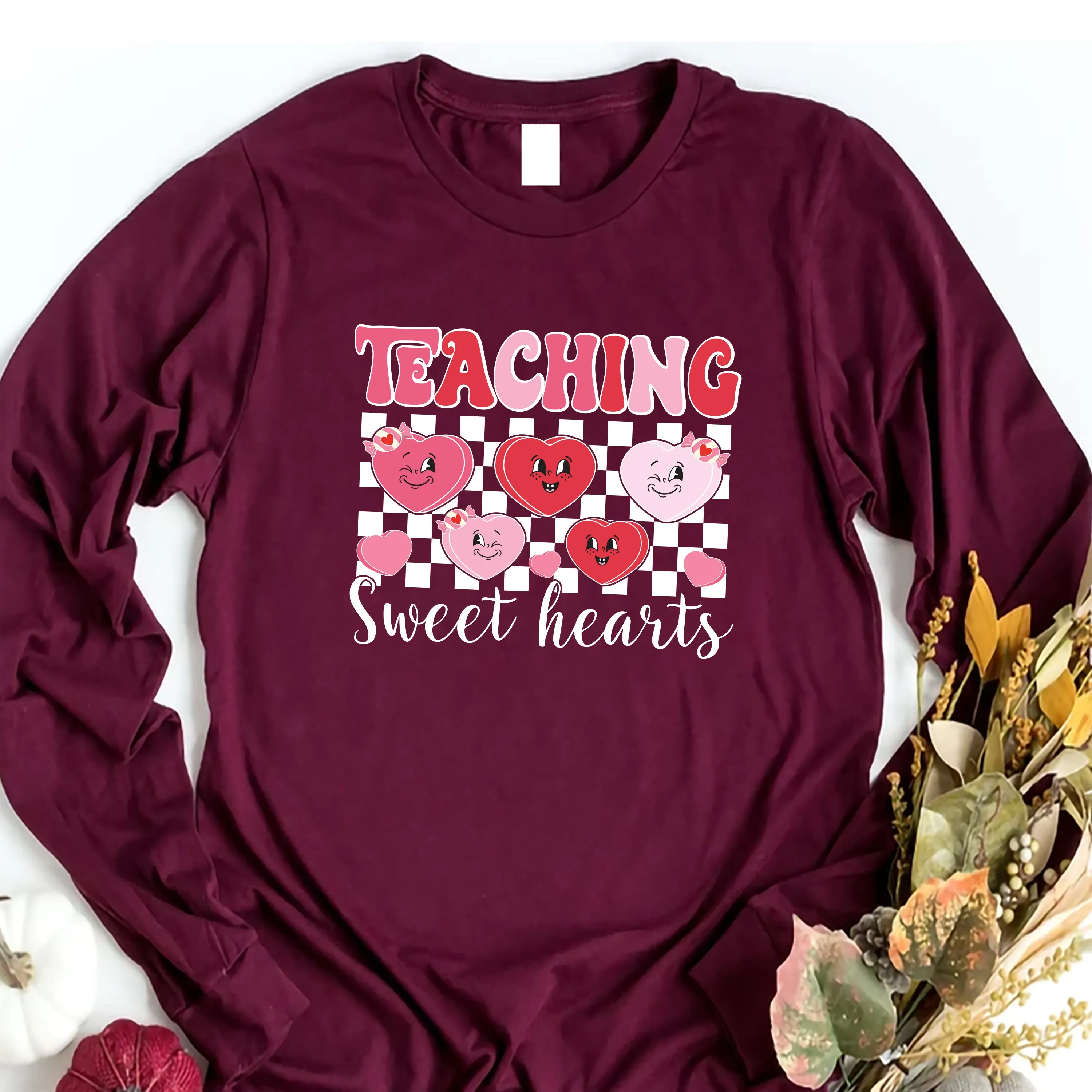 Teaching Sweethearts Teacher Long Sleeve Shirt, Valentine Gifts Shirt