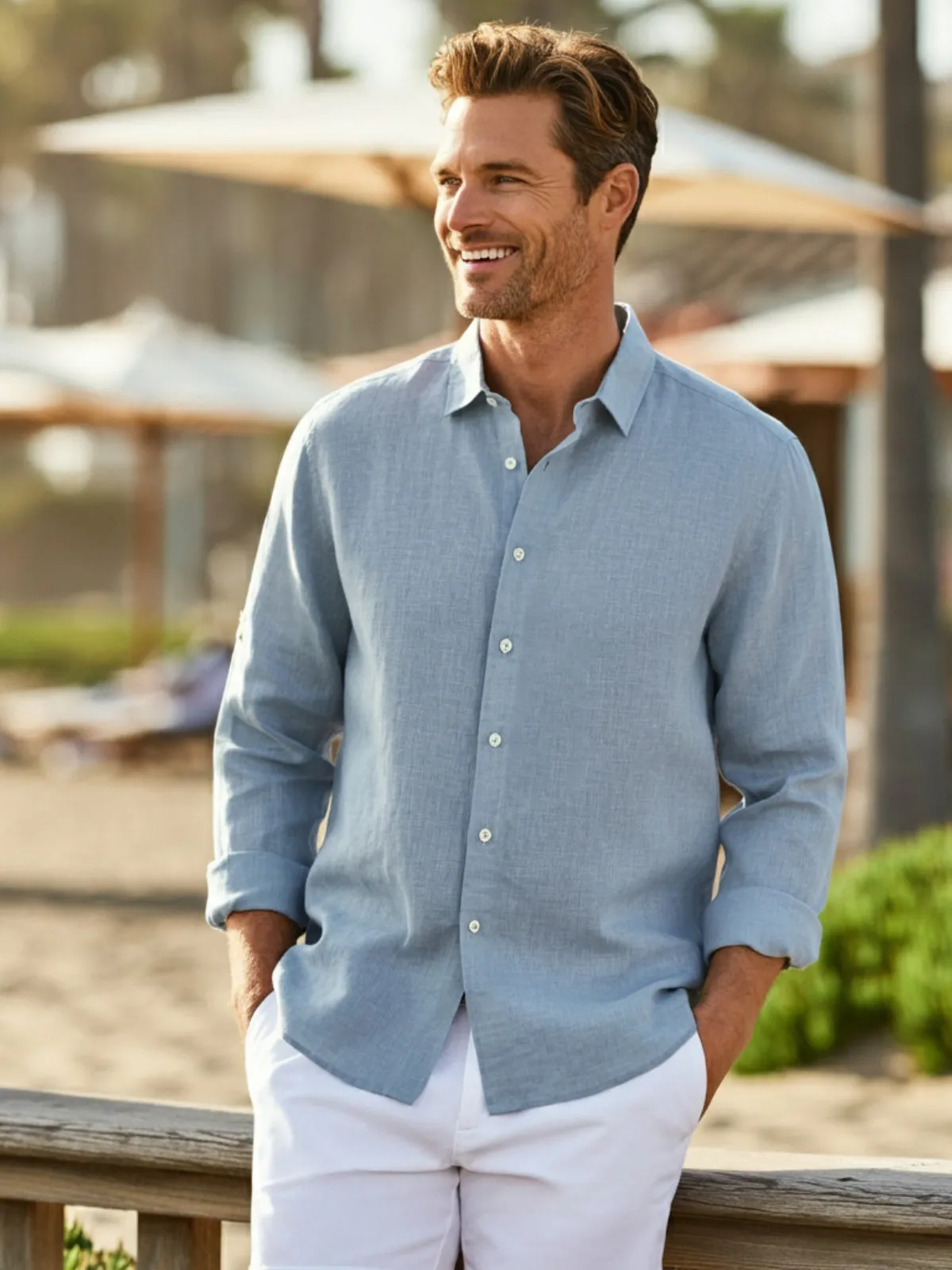 Trio Tone Casual Elegance Long-Sleeve Shirt