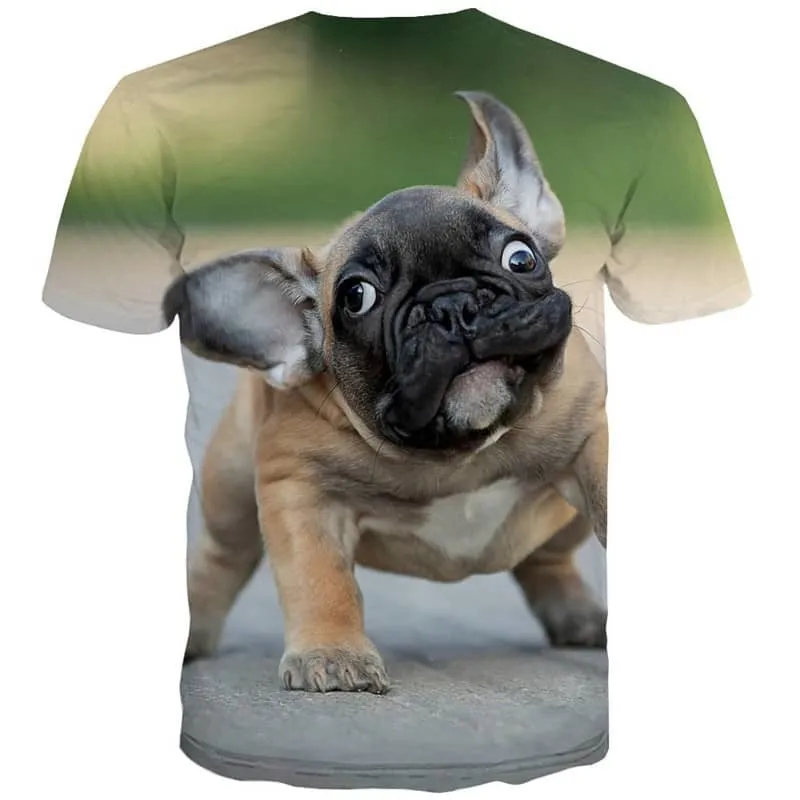 tshirt cute dog happy dog 3D shirt Cool puppy men art costume