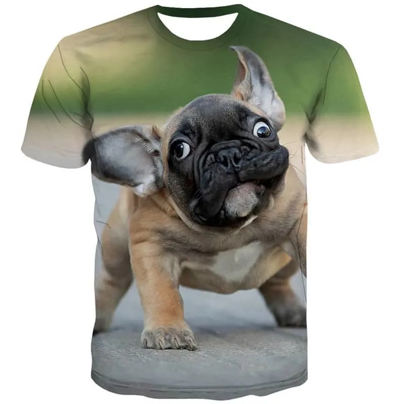 tshirt cute dog happy dog 3D shirt Cool puppy men art costume