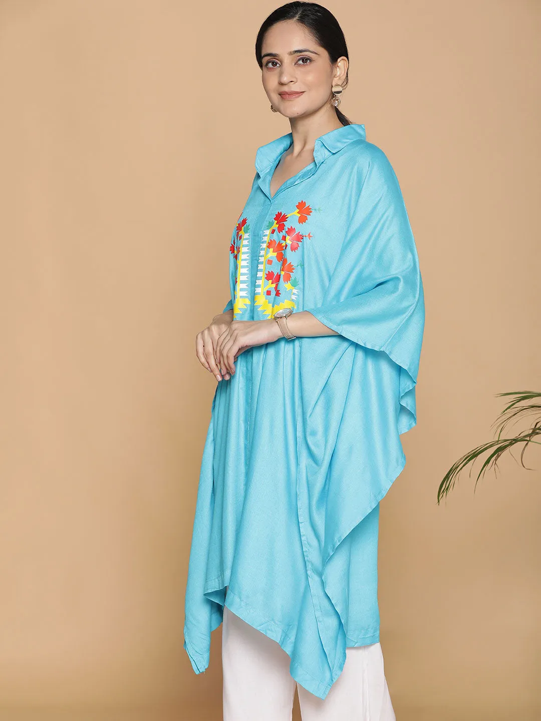 Turquoise Rayon ShirtKurta - Noor