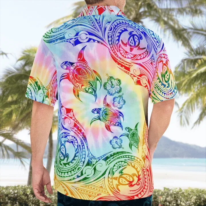 Turtle Sunset Maori Pattern Hawaiian Shirt, Gift for Turtle lovers