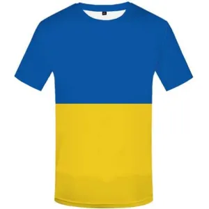 Union Flag T-shirt Men Ukraine T shirts Funny Harajuku T-shirts Graphic Blue Tshirt Anime Short Sleeve Punk Rock Men/women Tee