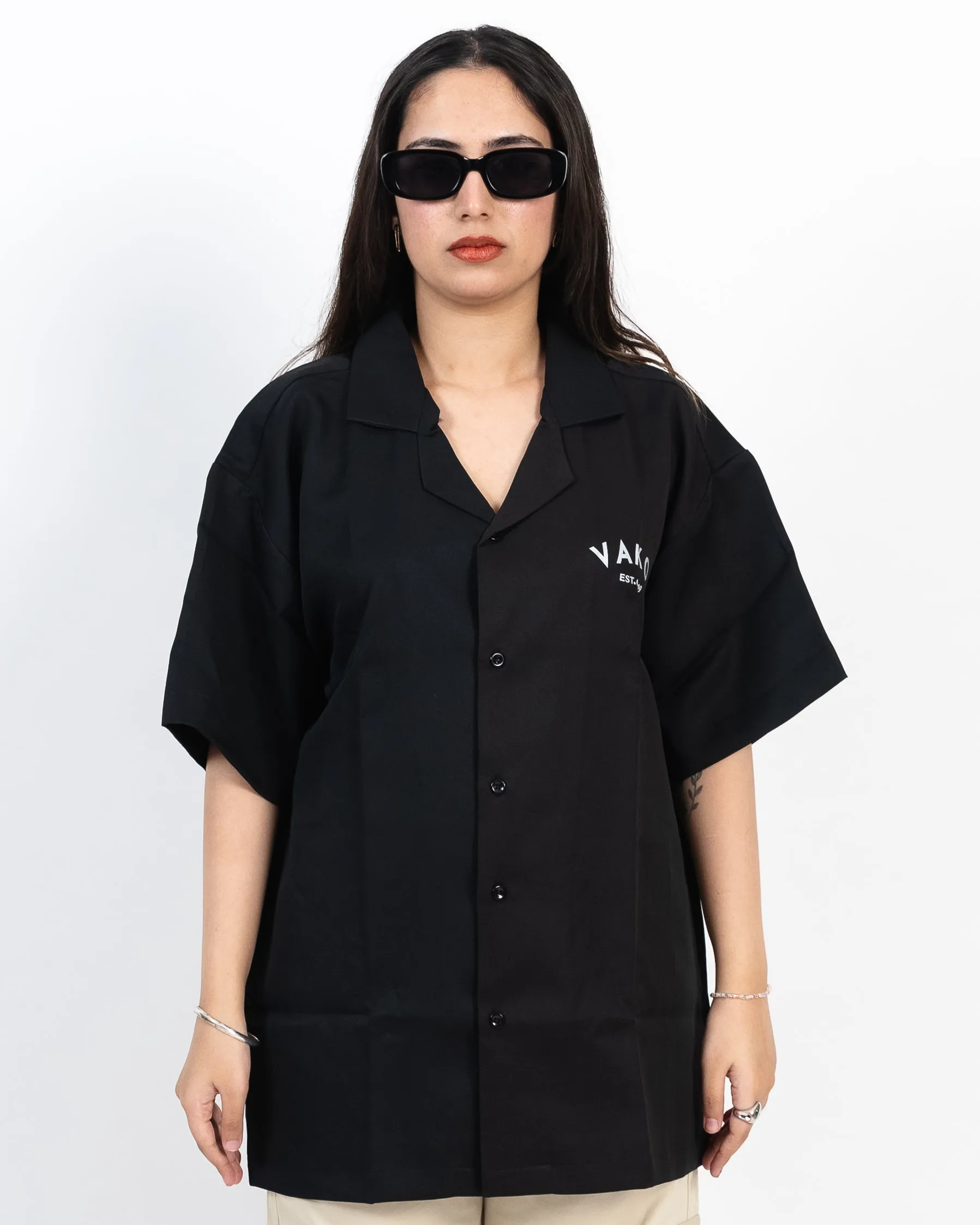 Vako Black 'No Love' Bowling Shirt