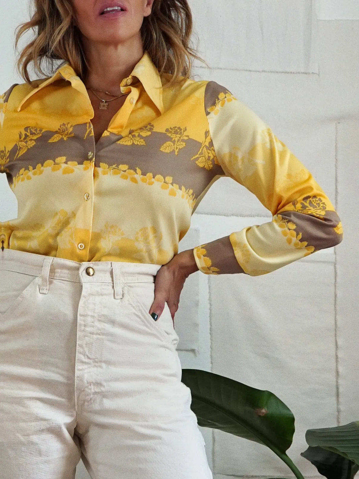 Vintage 70's Golden Floral Shirt