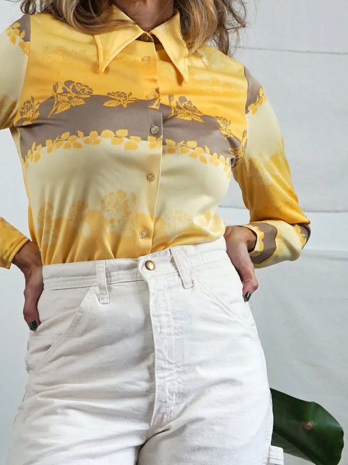 Vintage 70's Golden Floral Shirt