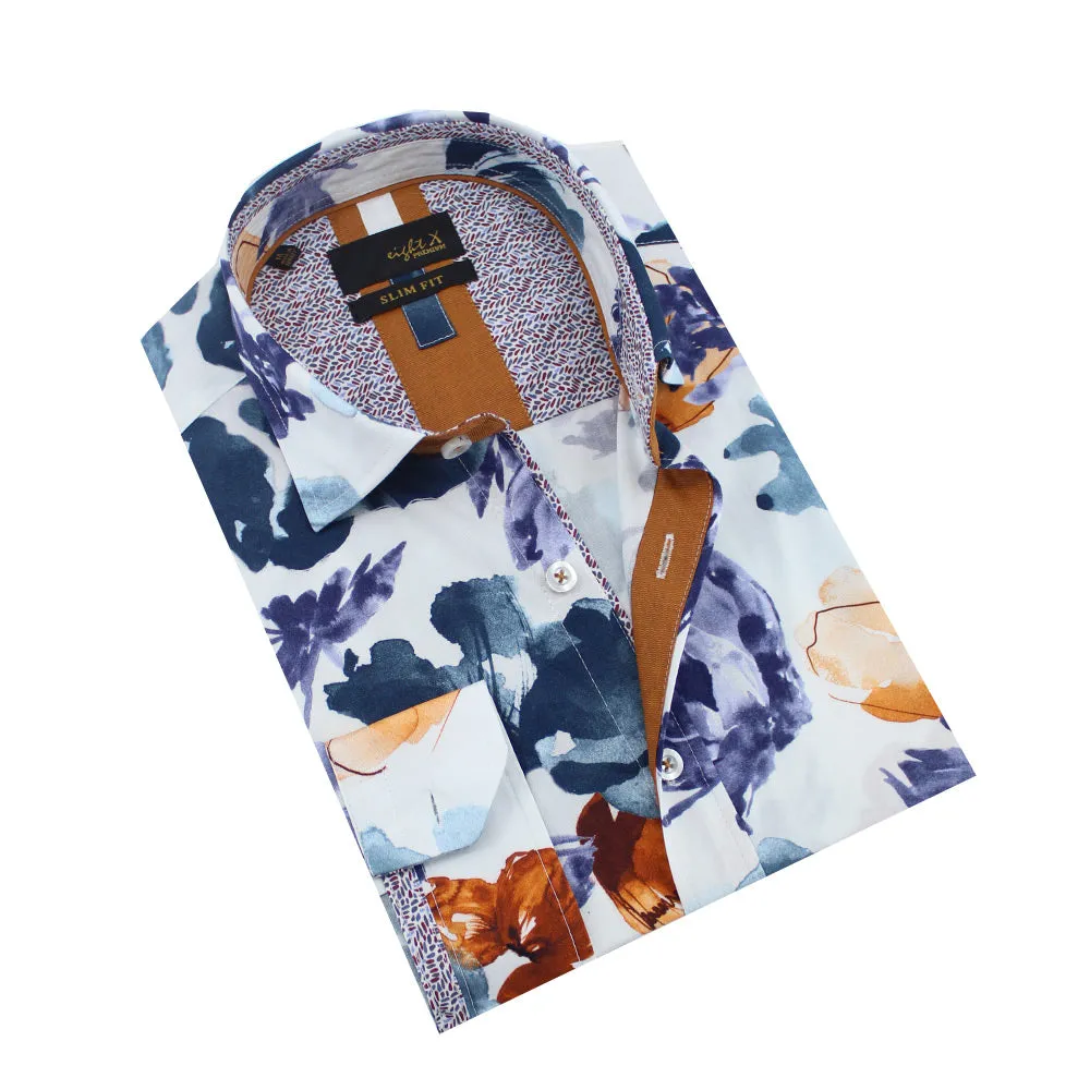 Watercolor Falling Flower Button Down Shirt