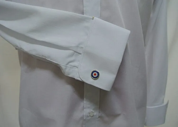 White Penny Pin Collar Shirt.