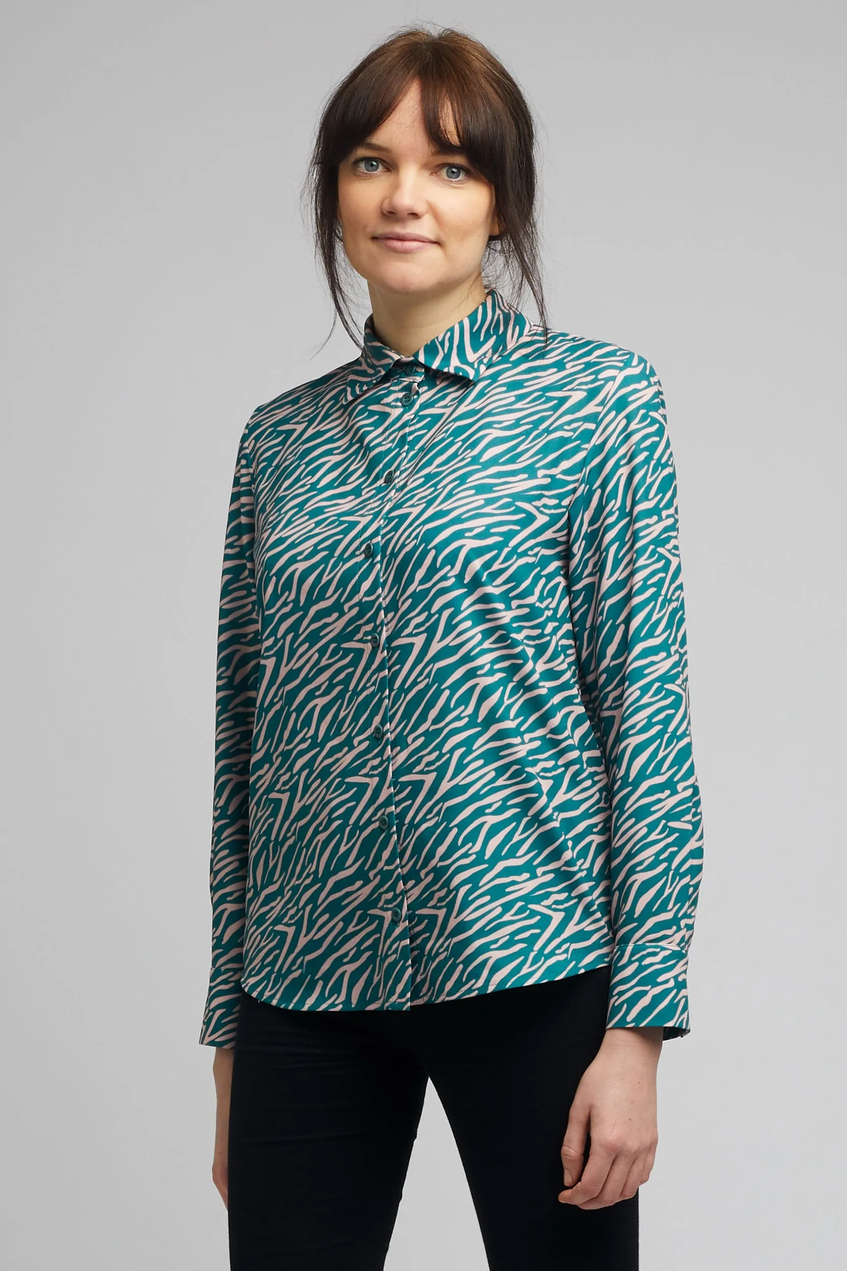 Women's Classic Long Sleeve Shirt in Shima Print