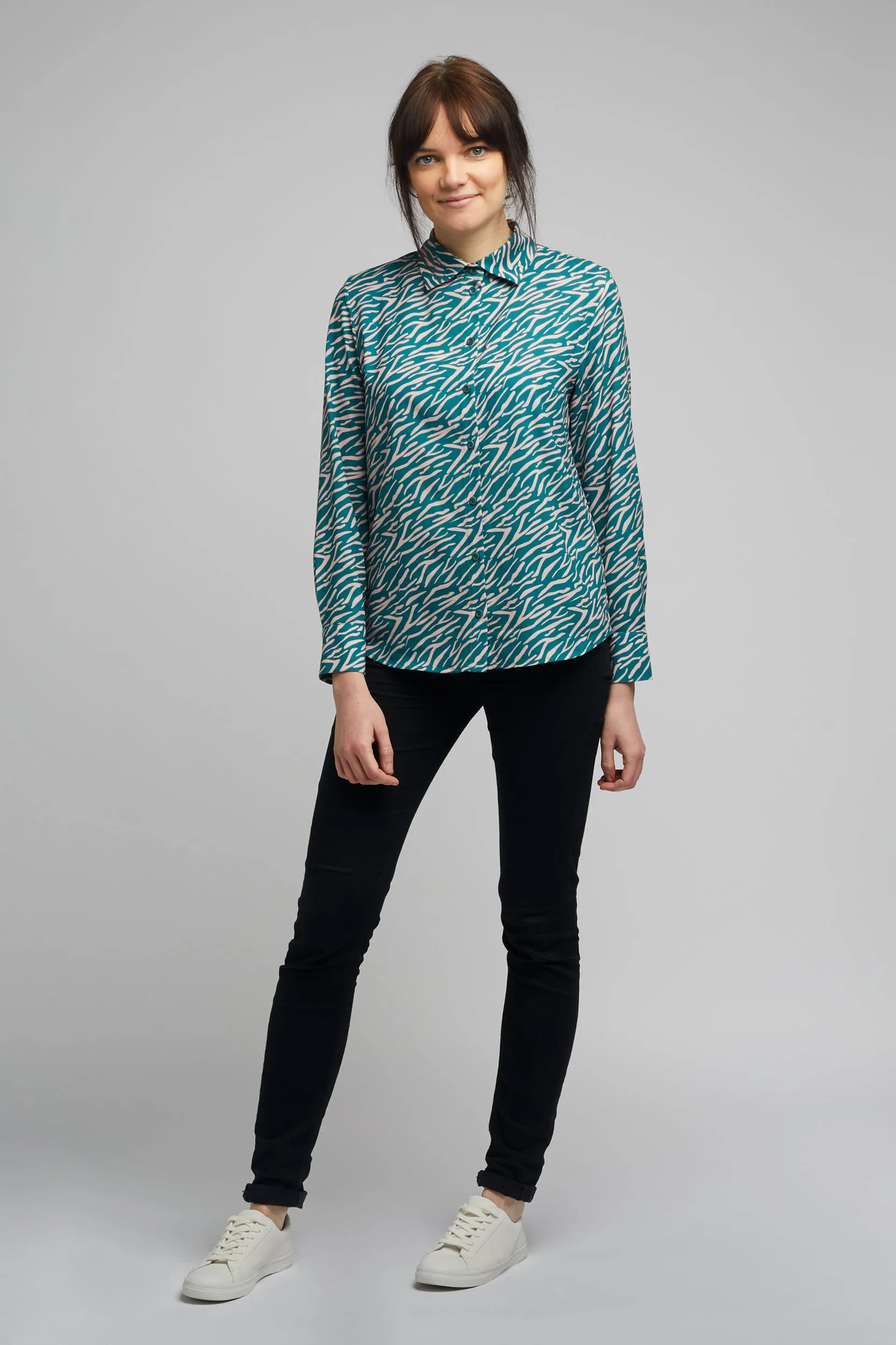 Women's Classic Long Sleeve Shirt in Shima Print