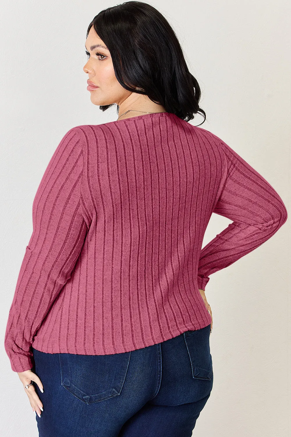 Women’s Full Size Ribbed Long Sleeve T-Shirt