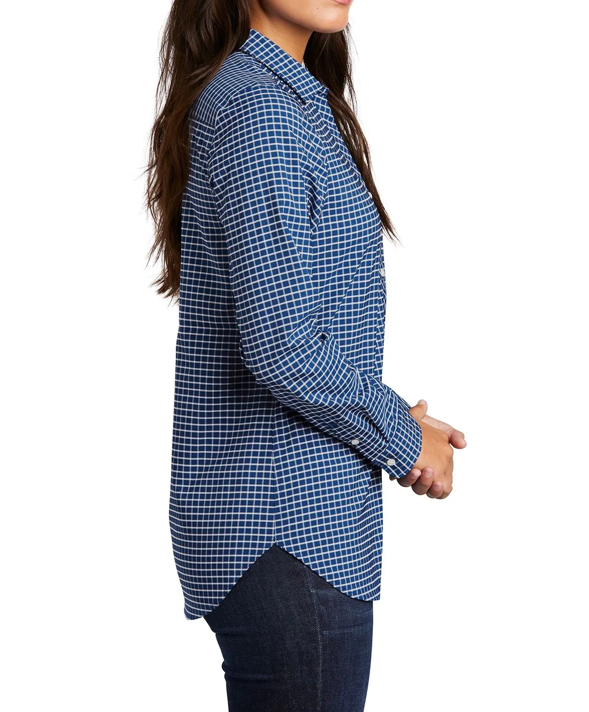 Women's Long Sleeve Stretch Tunic Blouse