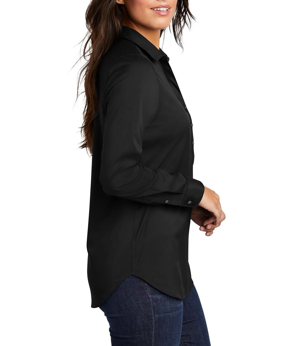 Women's Long Sleeve Stretch Tunic Blouse