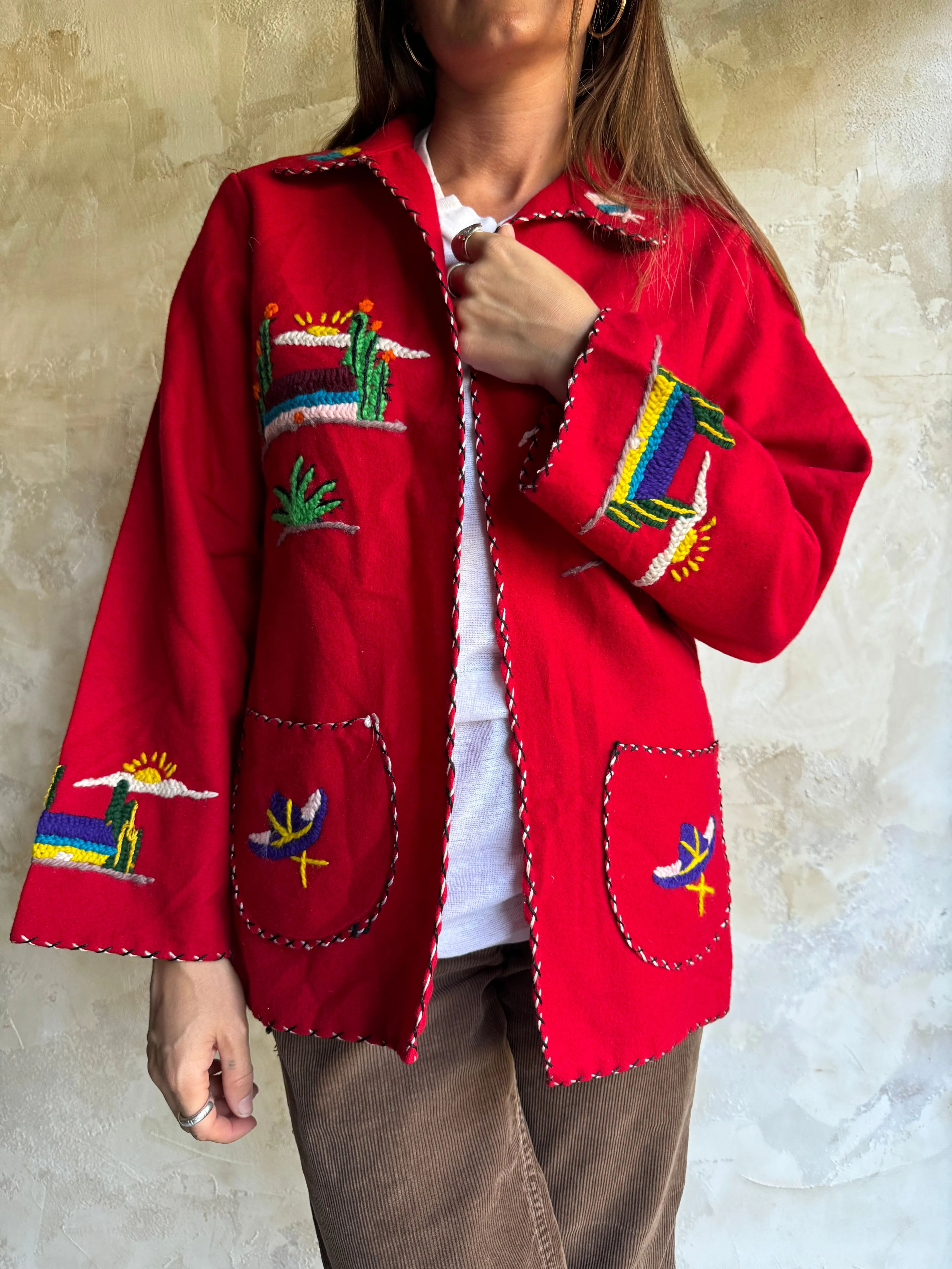 Wool Embroidered Shacket