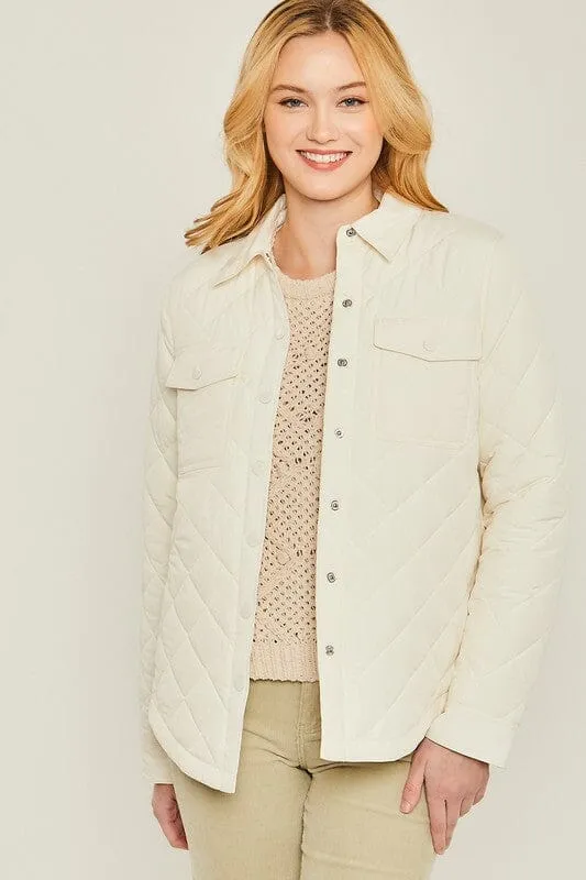 Woven Solid Bust Pocket Shacket