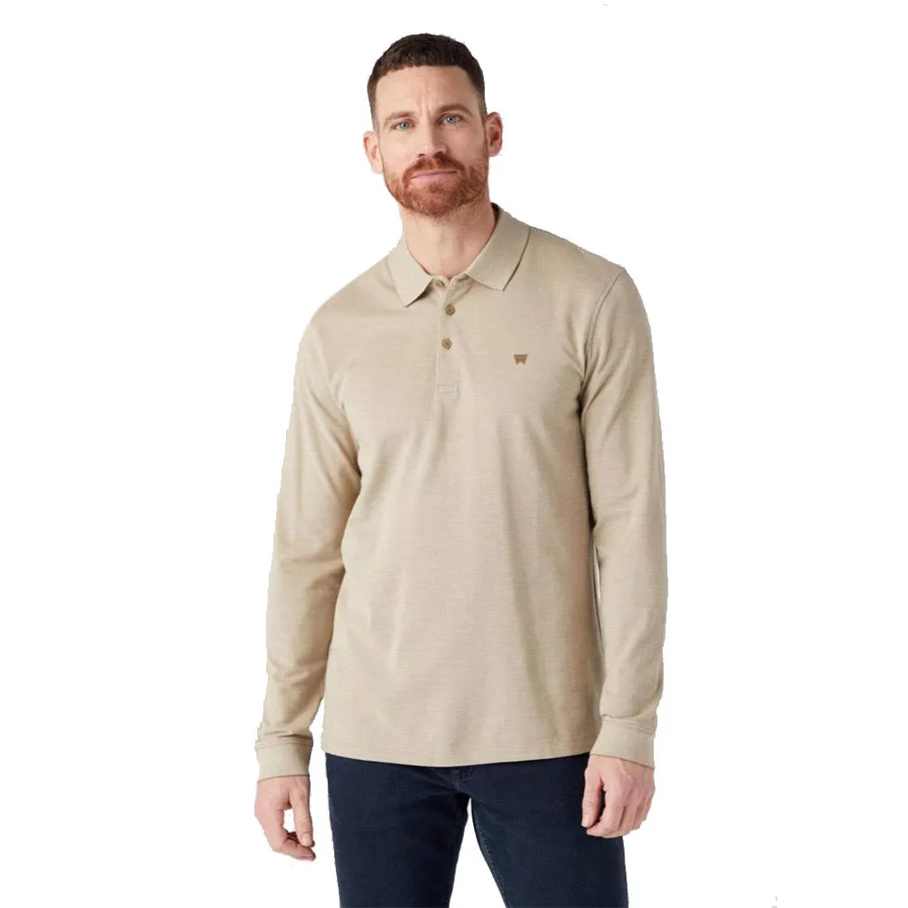 Wrangler Long Sleeve Polo - Lead Grey