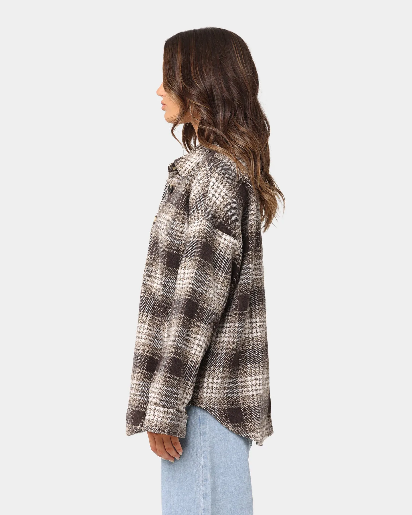 XXIII Women's Chicka Flannel Shacket Brown/Cream