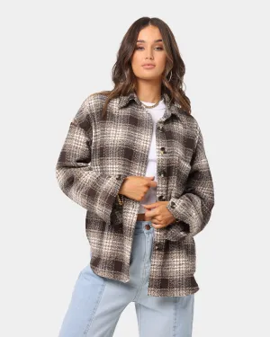 XXIII Women's Chicka Flannel Shacket Brown/Cream